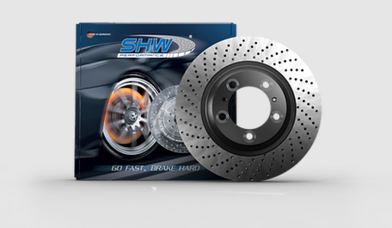 SHW 95-98 Porsche 911 Carrera w/o Turbo Look Right Front Cross-Drilled MB Brake Rotor (99335104401) PFR39934