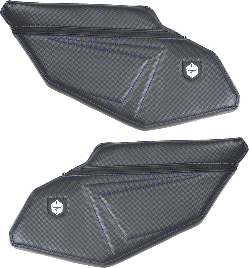 PRO ARMOR Stock Rear Door Knee Pads With Storage Blue Stitching Po P1910Y331BU