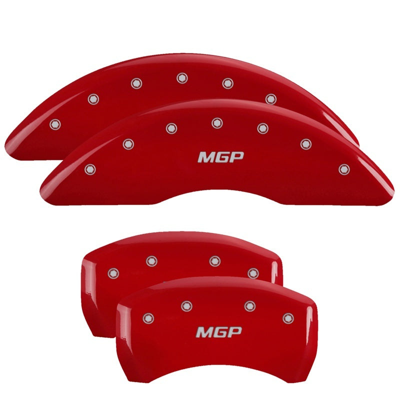 MGP 4 Caliper Covers Engraved Front & Rear MGP Red finish silver ch 22209SMGPRD