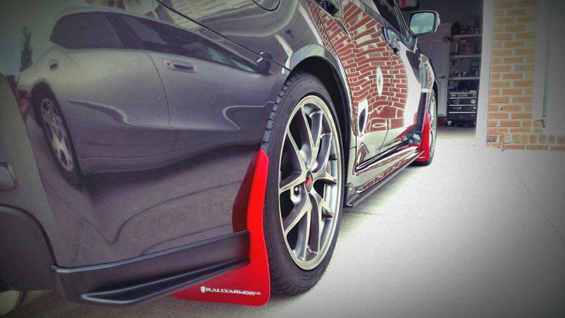 Rally Armor 15-21 Subaru WRX/STI (Sedan ONLY) Black UR Mud Flap w/ Blue Logo MF32-UR-BLK/BL