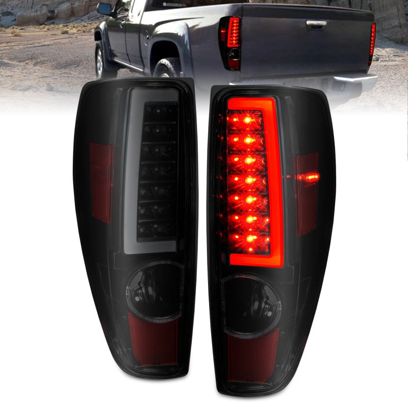 ANZO 2004-2012 Chevrolet Colorado/ GMC Canyon LED Tail Lights w/ Light Bar Black Housing Smoke Lens 311383