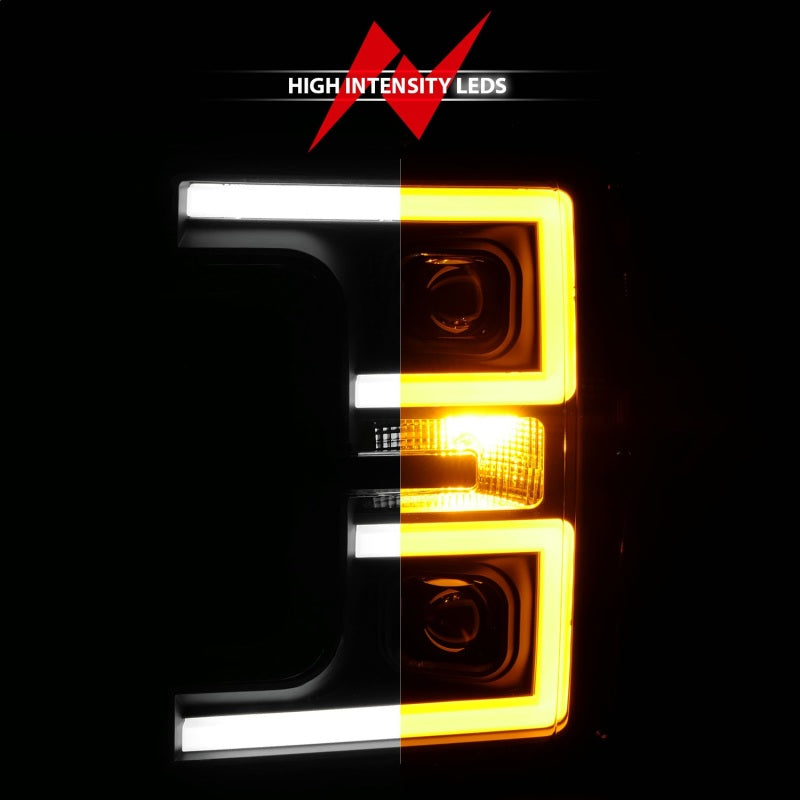 ANZO LED Headlights 17-18 Ford F-250 Super Duty Plank-Style L.E.D. Headlight Black (Pair) 111388