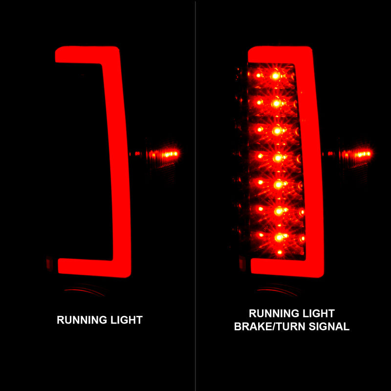 ANZO 2004-2012 Chevrolet Colorado/ GMC Canyon LED Tail Lights w/ Light Bar Black Housing Smoke Lens 311383