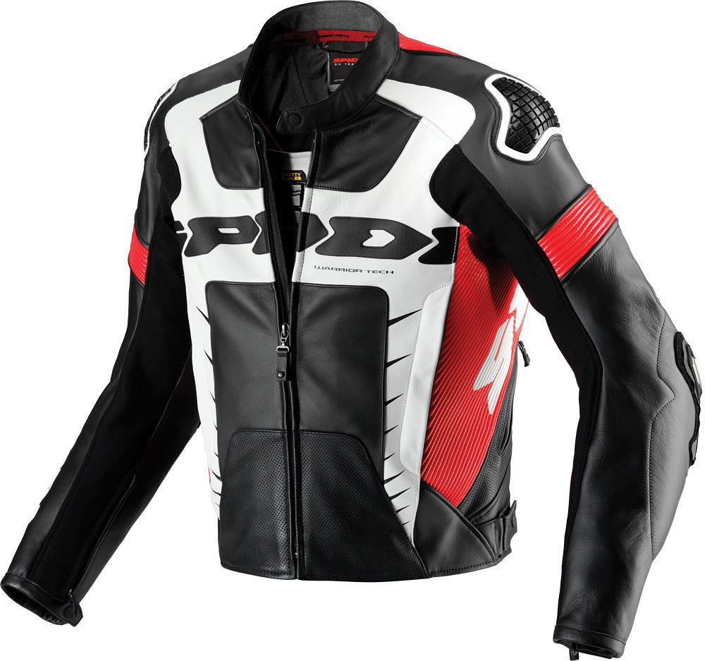 SPIDI Warrior Pro Leather Jacket Black/Red E48/Us38 P144-021-48