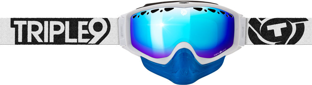 TRIPLE 9 Switch Goggle White W/Blue Mirror/Light Amber Lens 37-2353