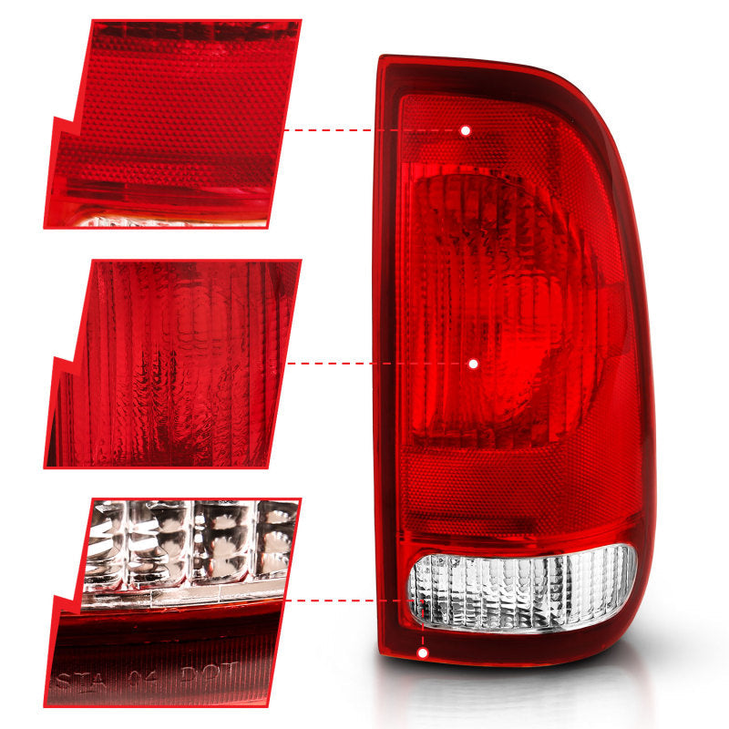 ANZO 1997-2003 Ford F-150 Taillight Red/Clear Lens (OE Replacement) 311307