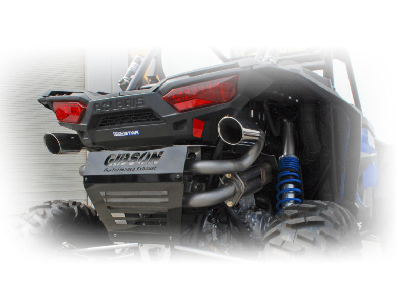 Gibson 16-18 Polaris RZR XP Turbo EPS Base 2.25in Dual Exhaust - Stainless 98025