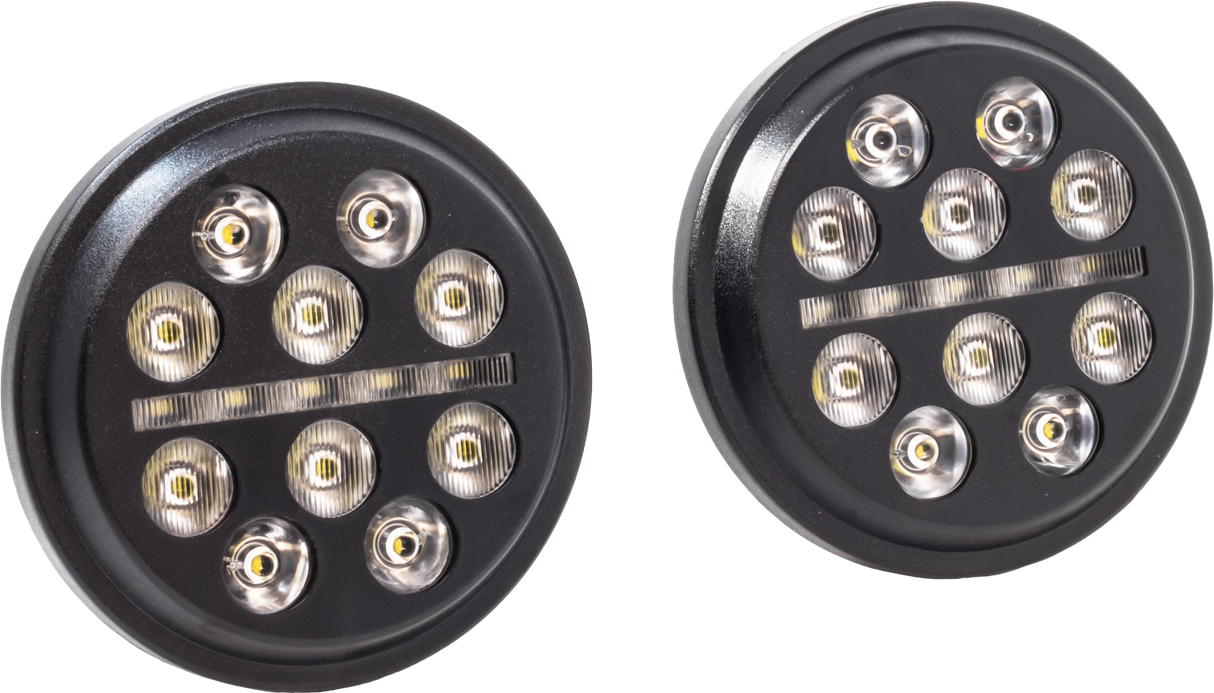 LETRIC LIGHTING CO4.5" Passing Lamps Blk Bucshot IndianLLC-ILPL-BS