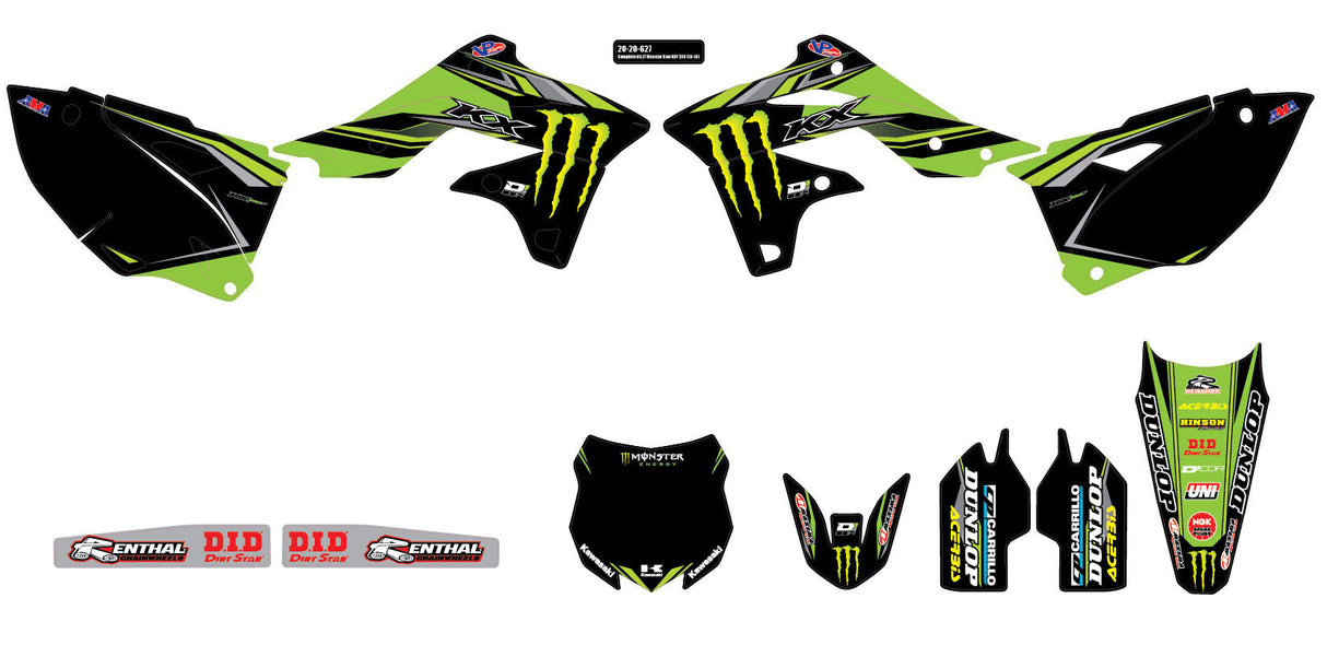 D-COR Kxf 250 Monster Complete Graphic Kit Black 20-20-627