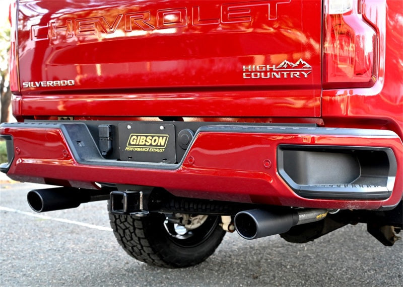 Gibson 2021+ Ford Bronco 4-DR 2.7L 4WD 2.5in Black Elite Cat-Back Dual Split Exhaust - Stainless 69551B