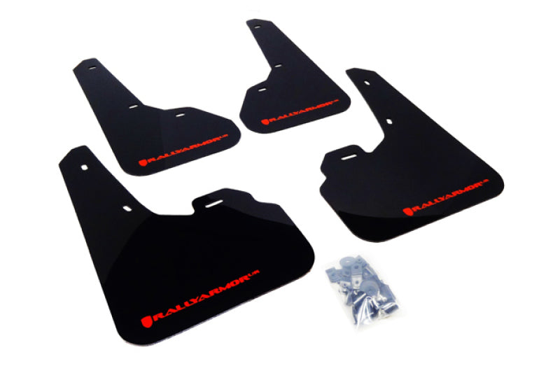 Rally Armor 2010+ Mazda3/Speed3 UR Black Mud Flap w/ Red Logo MF17-UR-BLK/RD