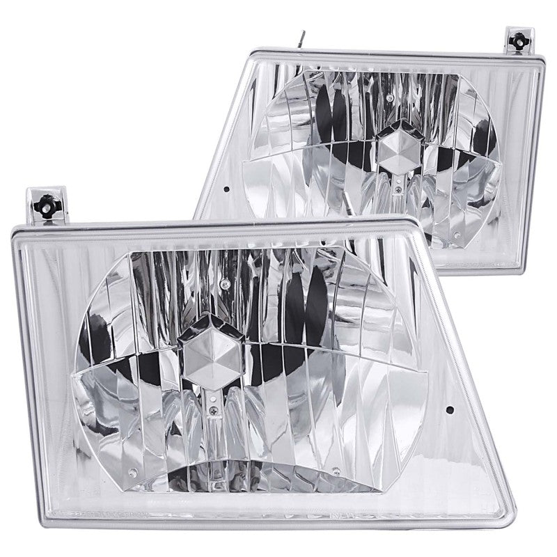 ANZO 1992-2006 Ford Econoline Crystal Headlights Chrome 111026