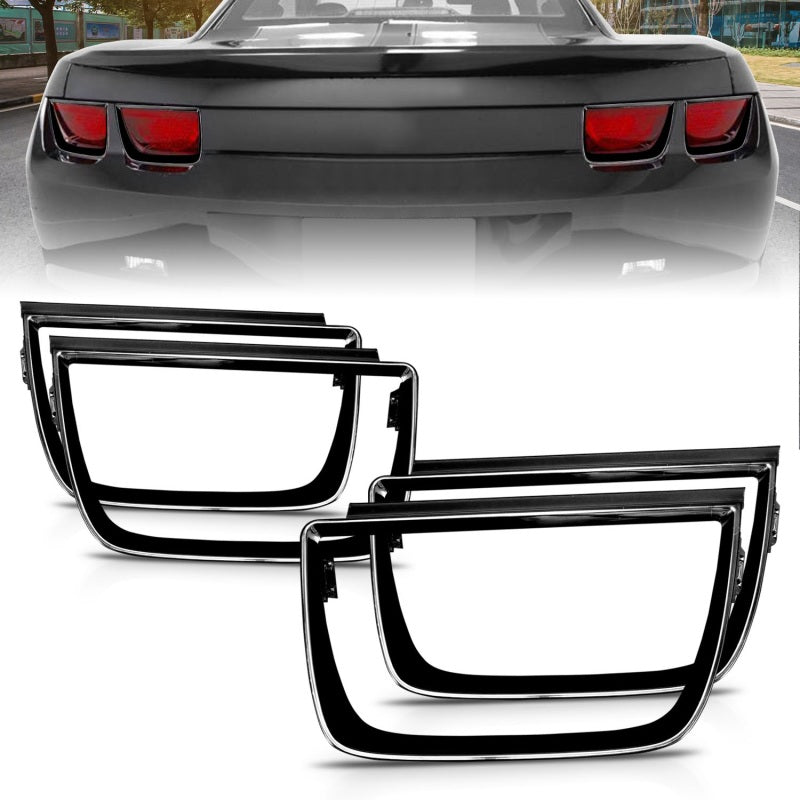 ANZO 2010-2013 Chevrolet Camaro Taillight Bezels - 4pc Gloss Black 351002