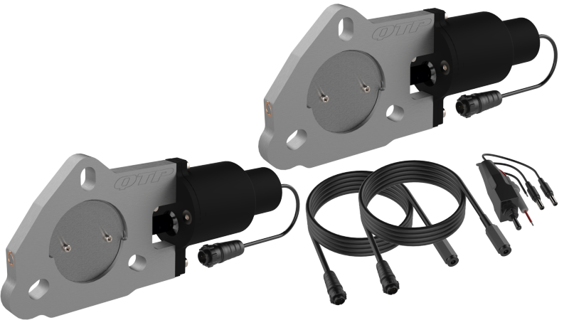 QTP 2.25in Bolt-On QTEC Dual Electric Cutout Valves - Pair QTEC45