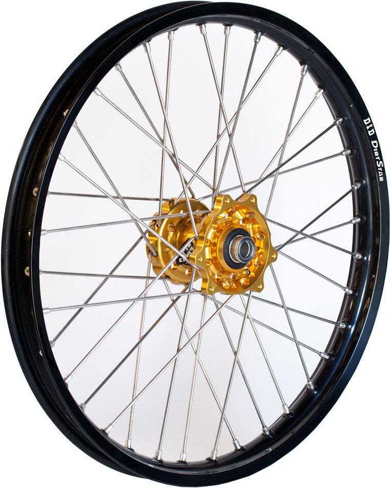 DUBYA Front Wheel 1.60 X 21 Gold Hub Black Rim 56-4104GB