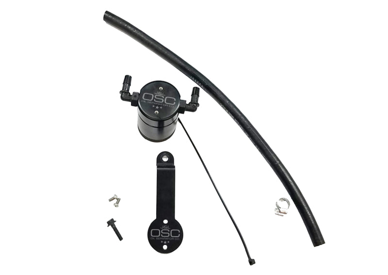 J&L 16-21 Honda Civic 1.5L Turbo (EX & Si) Passenger Side Oil Separator 3.0 - Black Anodized 3102P-B