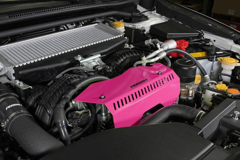 Perrin 2022+ Subaru WRX Pulley Cover - Hyper Pink PSP-ENG-153HP