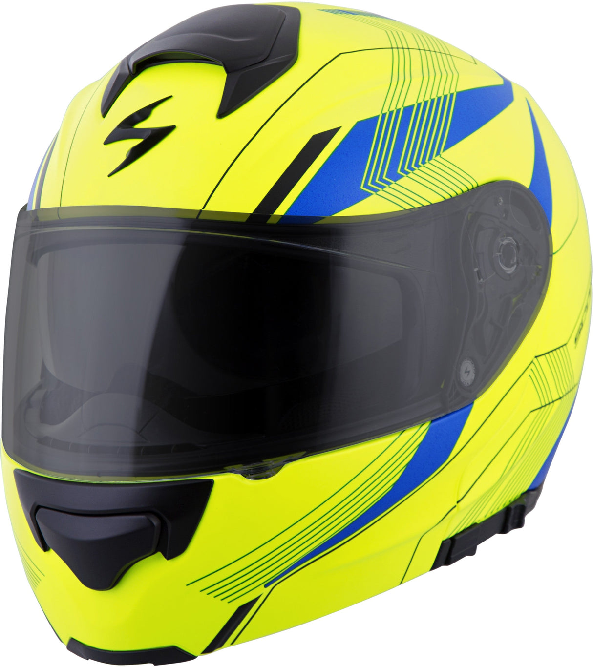 SCORPION EXO Exo-Gt3000 Modular Helmet Sync Neon/Blue Lg 300-1235