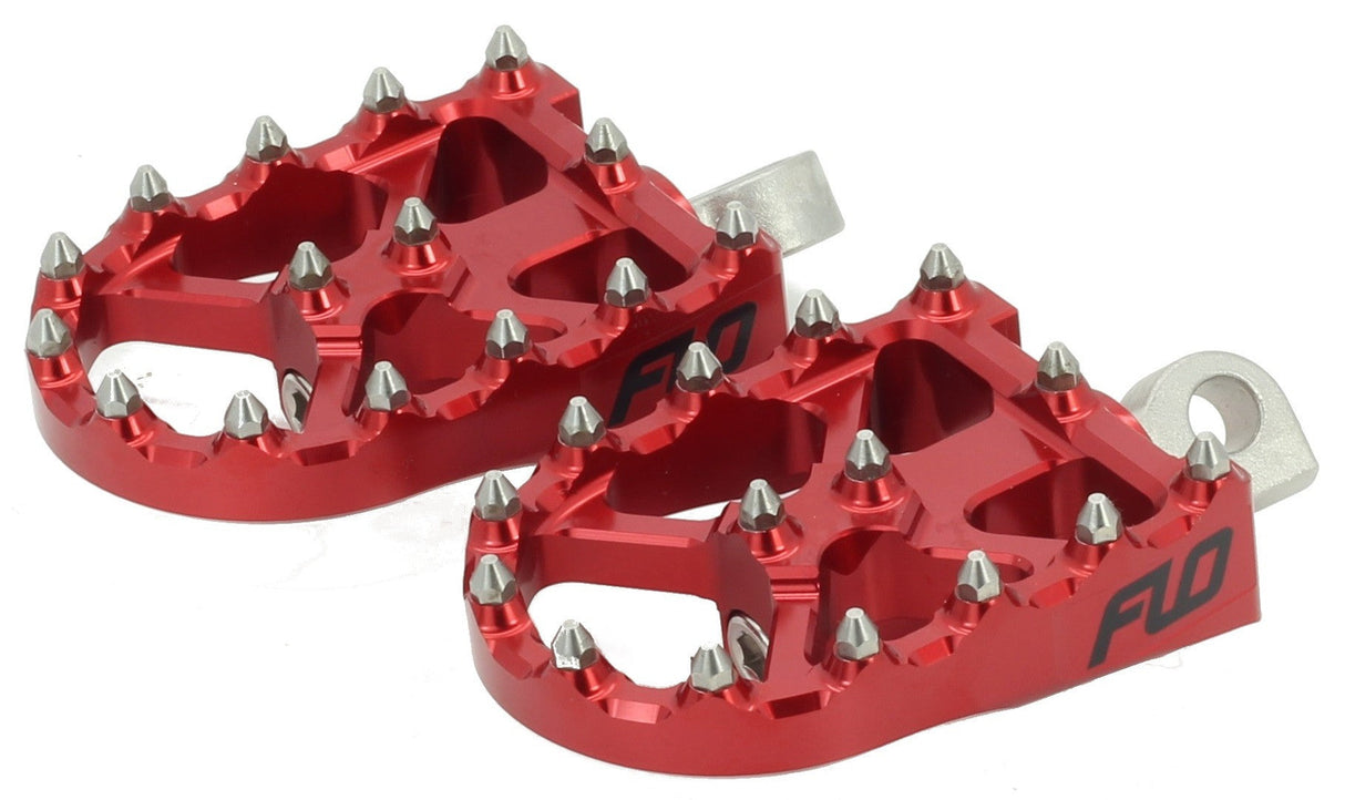 FLO MOTORSPORTS Bmx Style Foot Pegs Red FPEG-800V3R