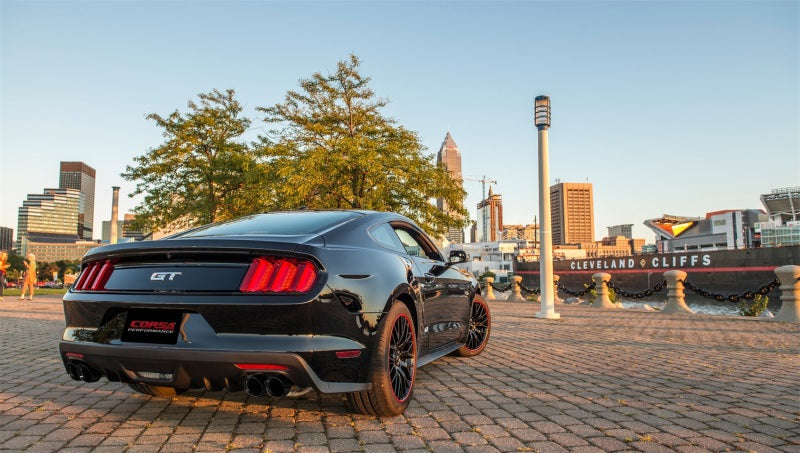 Corsa 15-16 Ford Mustang GT 5.0 3in Cat Back Exhaust Black Quad Tips (Sport) 14337BLK