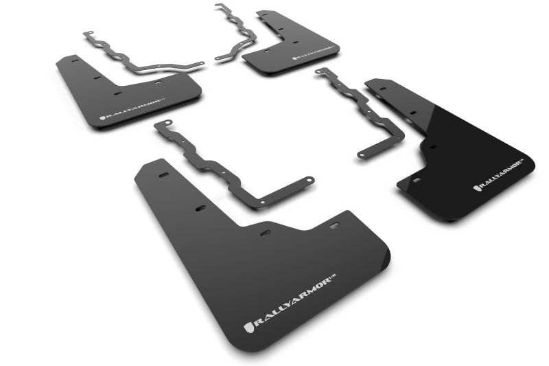 Rally Armor 20-22 Ford Puma ST Black Mud Flap w/ White Logo MF86-UR-BLK-WH