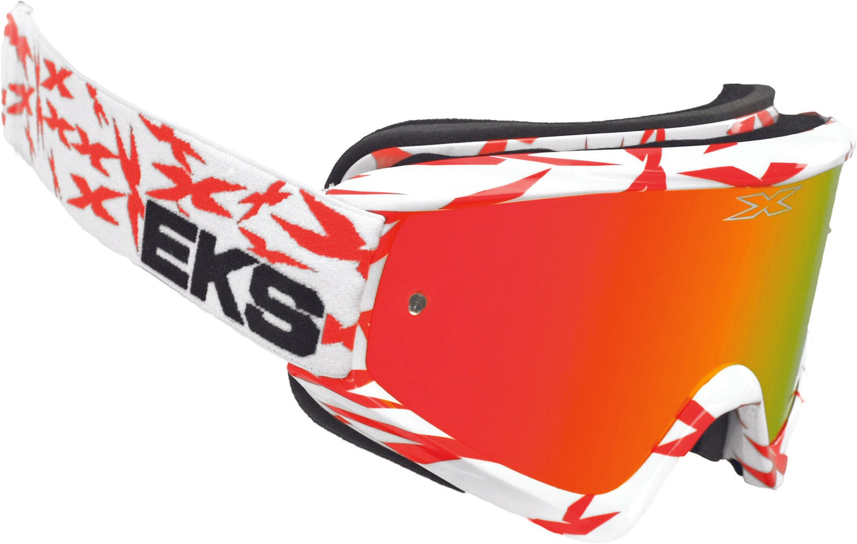 EKS BRAND Scatter-X Goggle White/Red W/Red Mirror Lens 067-10635