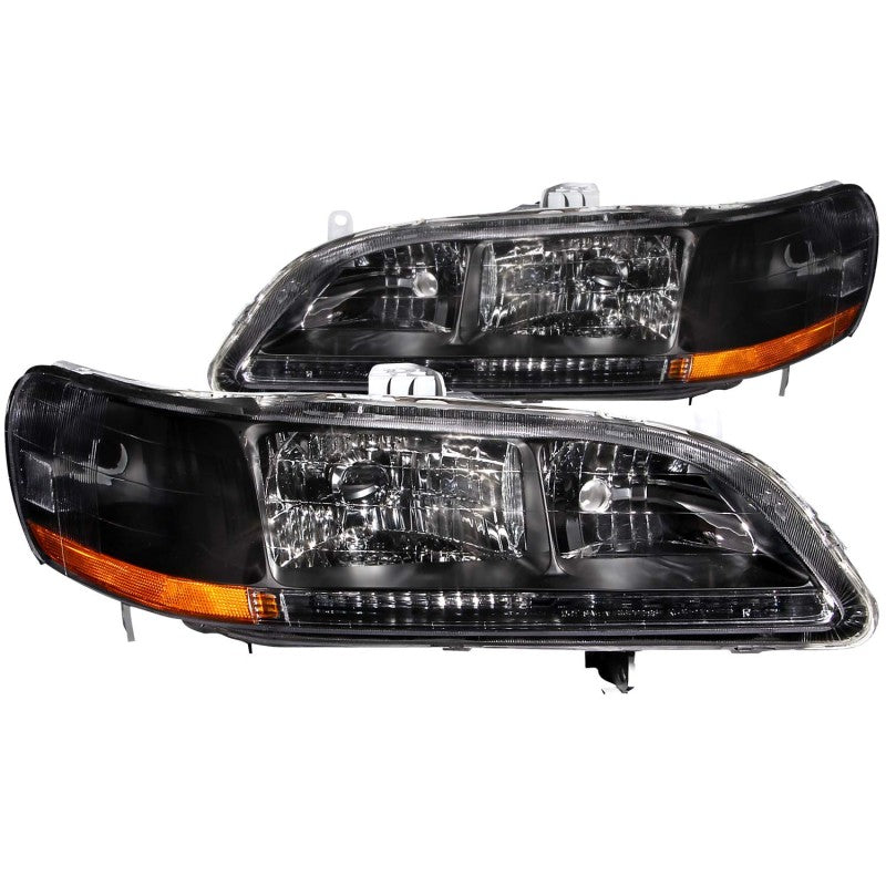 ANZO 1998-2002 Honda Accord Crystal Headlights Black 121052