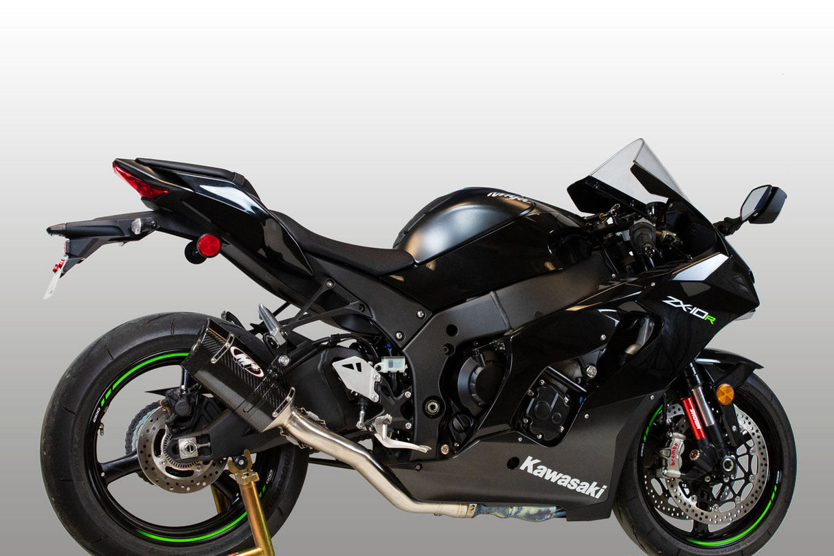 M4 Exhaust Titanium Half System with Tech 1 Carbon Fiber ZX10R 2021-2025 KA9974