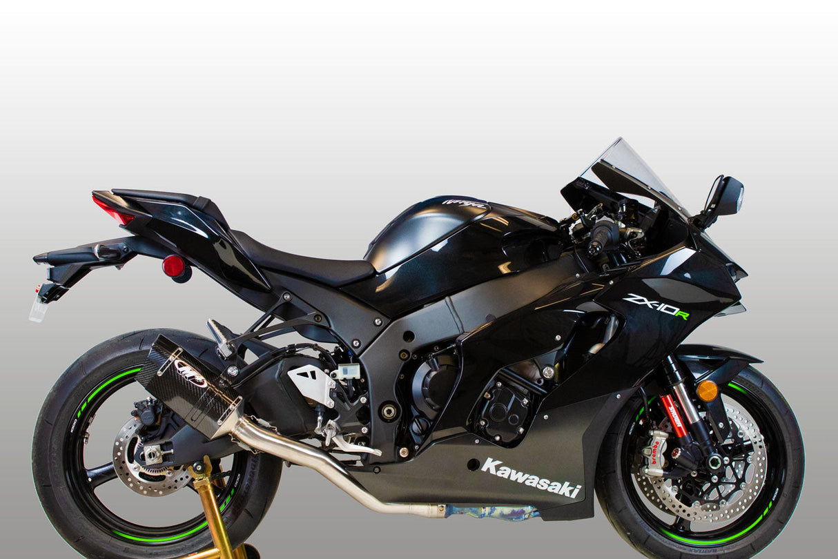 M4 Exhaust Titanium Half System with Tech 1 Carbon Fiber ZX10R 2021-2025 KA9974