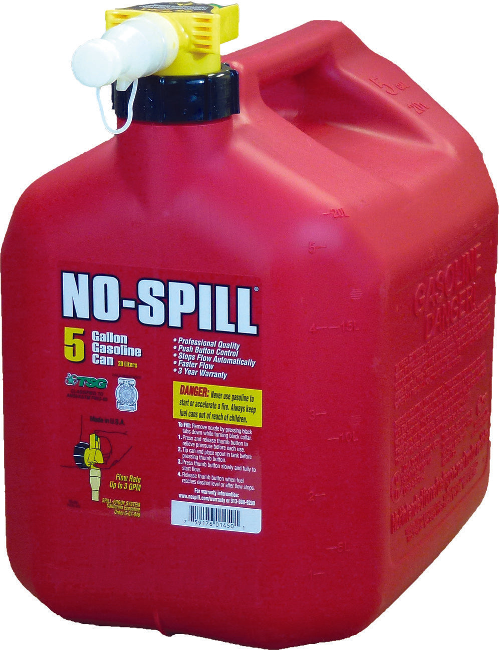 NO-SPILLGas Can 5 Gal 13.75x10x151450