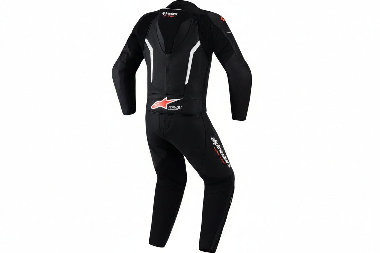 ALPINESTARS GP Force v2 2-Piece Leather Suit - Black/White/Red Fluo - US 42 / EU 52 3160126-1231-52