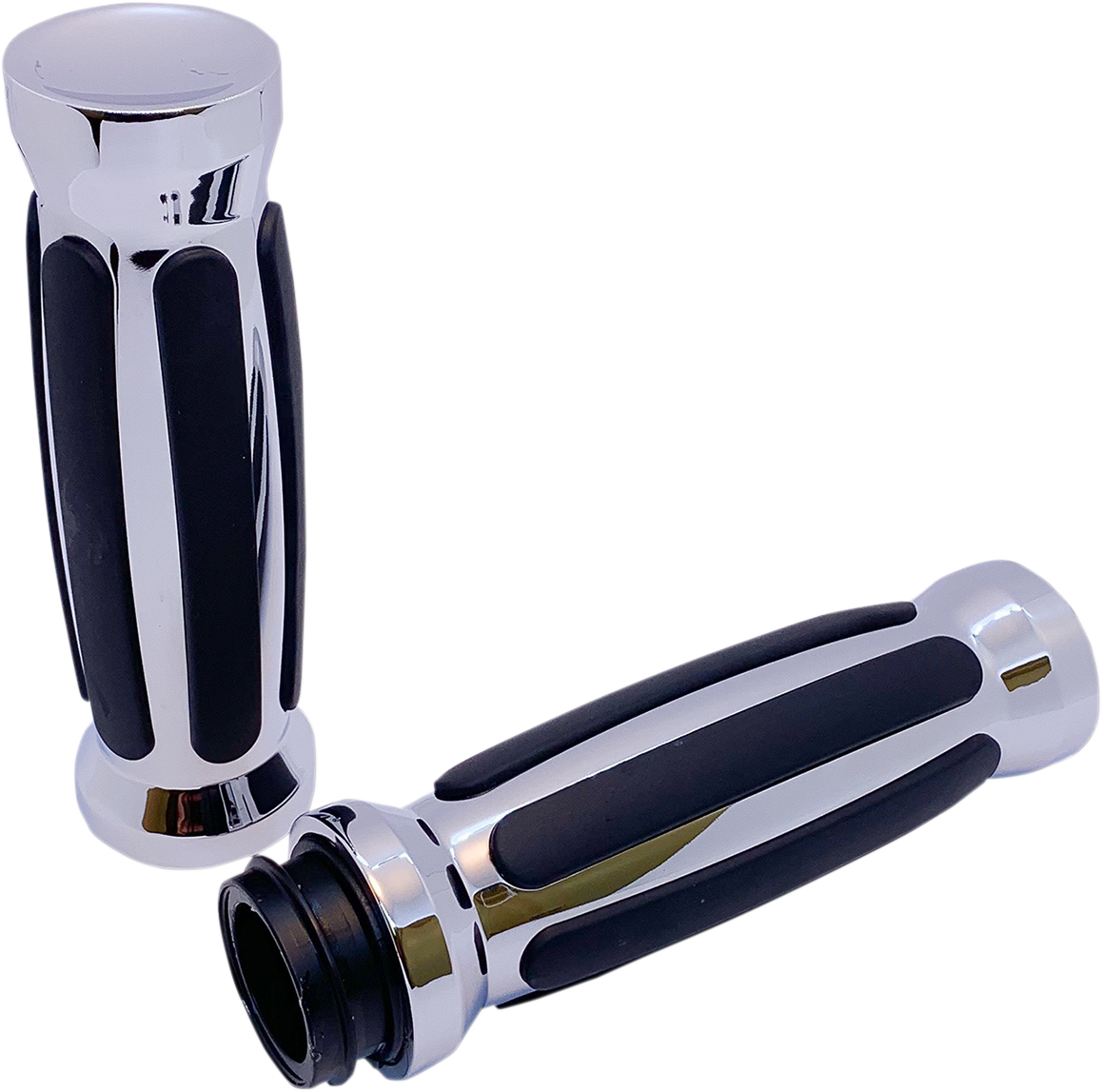 PRO-ONE PERF.MFG. Grips - Straight - Rubber - TBW - Chrome 490001