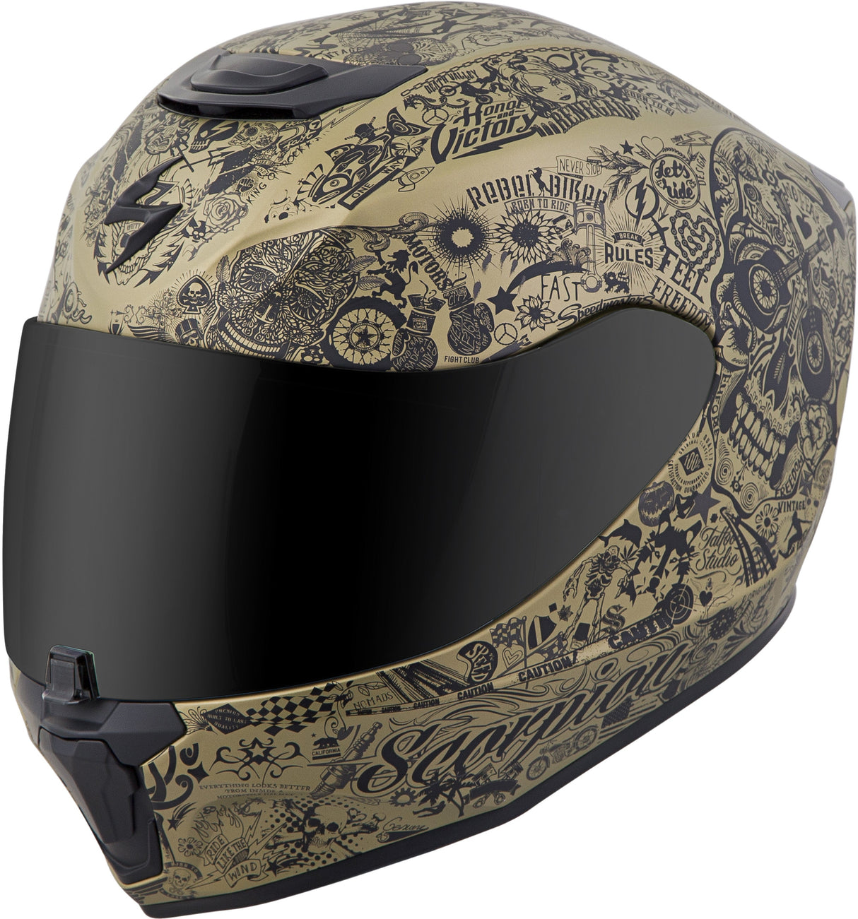 SCORPION EXO Exo-R420 Full-Face Helmet Shake Gold 2x 42-1327