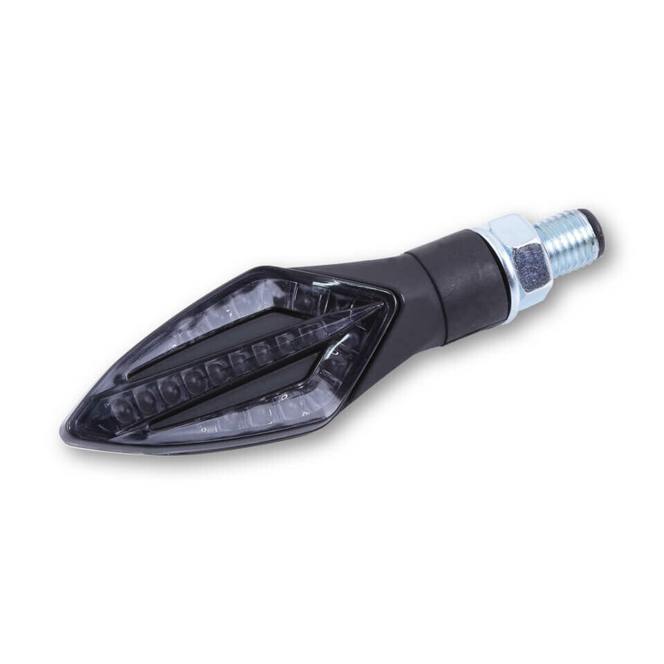 SHIN YO Fork Sequential Turn Signal Smoked Lens Pair Black 204-042