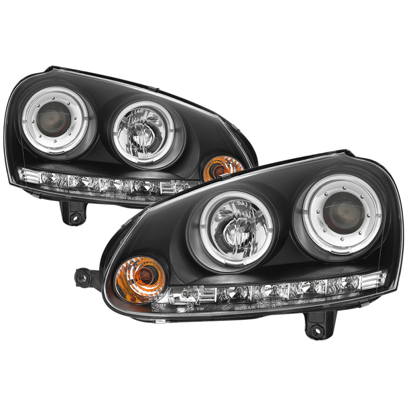 Spyder Volkswagen GTI 06-09/Jetta 06-09 Halogen Model Only - LED Halo DRL Black PRO-YD-VG06-HL-BK 5012098
