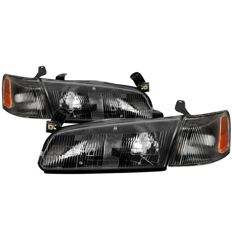 xTune 97-99 Toyota Camry 4pc OEM Style Headlights w/Corner Lights - Black (HD-JH-TCAM97-SET-BK) 9042836