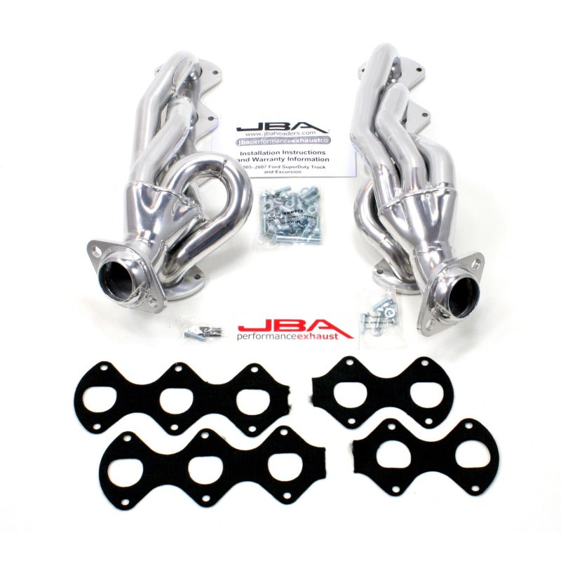 JBA 05-10 Ford F-Series 6.8L 3V V10 1-1/2in Primary Silver Ctd Cat4Ward Header 1670SJS