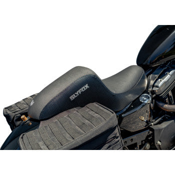 SLYFOX Slyfox Seat - Gray Logo - Black Vinyl w/ Slipstop - Carbon Fiber - XL 4684B-slyfox