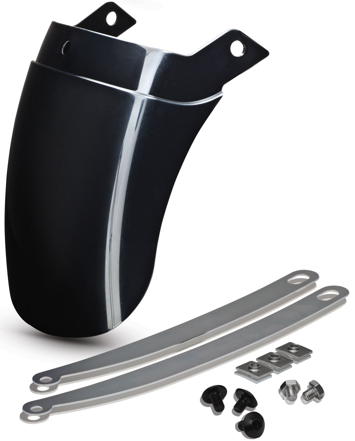 SHOW CHROME (new) Tapered Front Fender Extension Black 52-749BK