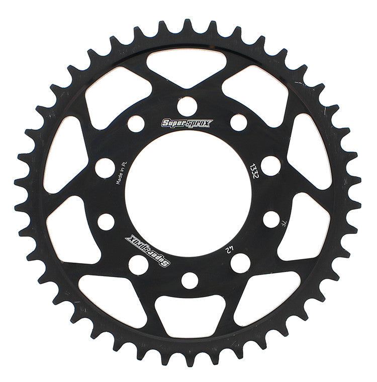 SUPERSPROX Rear Sprocket Steel 42t-525 Blk Hon/Tri RFE-1332-42-BLK