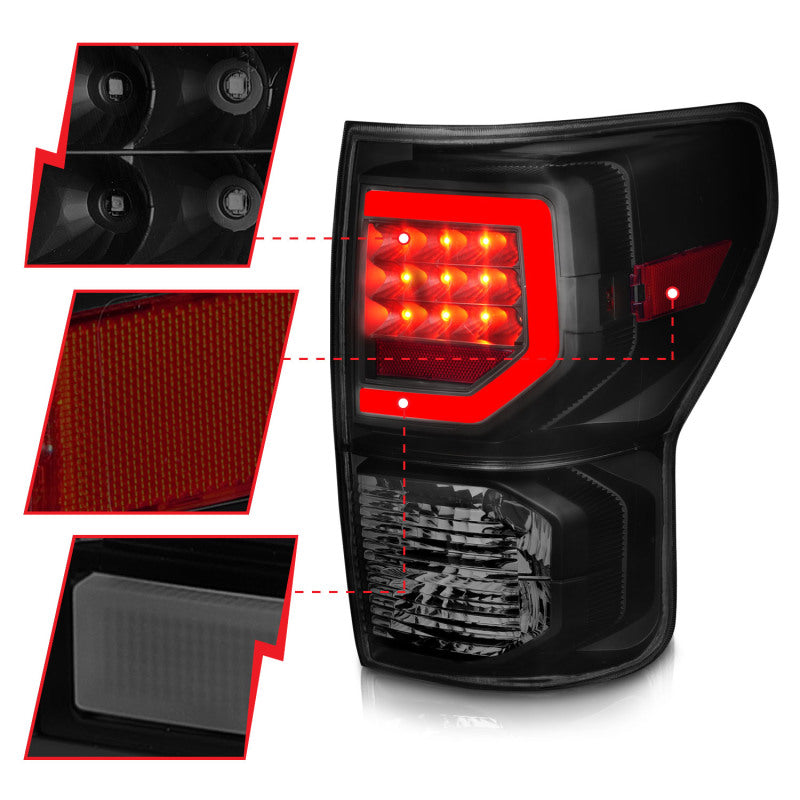 Anzo 07-11 Toyota Tundra Full LED Tailights Black Housing Smoke Lens G2 (w/C Light Bars) 311387