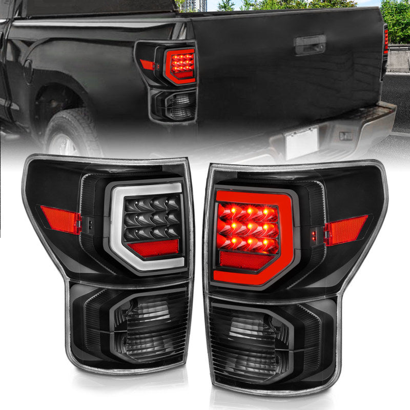 Anzo 07-11 Toyota Tundra Full LED Tailights Black Housing Clear Lens G2 (w/C Light Bars) 311386