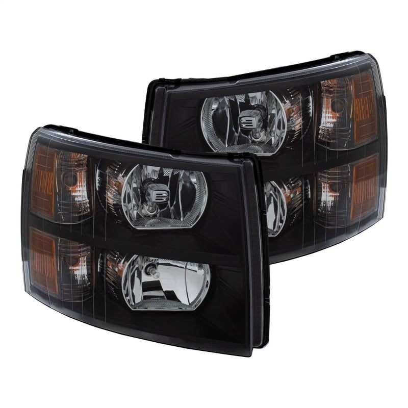 ANZO 2007-2013 Chevrolet Silverado Crystal Headlights Black 111393