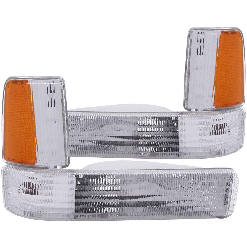 ANZO 1991-1996 Dodge Dakota Euro Parking Lights Chrome w/ Amber Reflector 511047