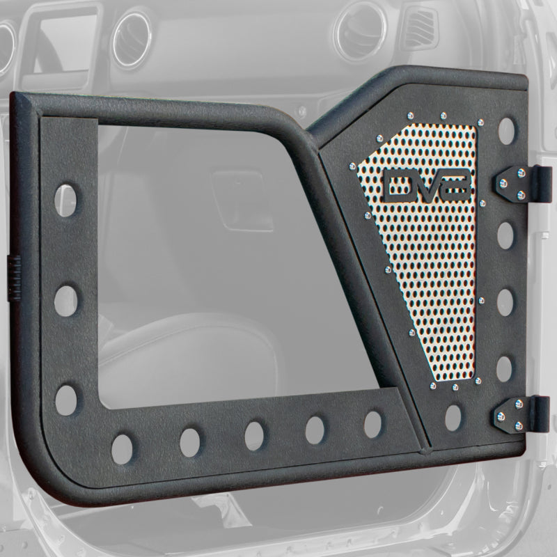 DV8 Offroad Jeep 18+ Wrangler JL / 20+ Gladiator JT Front Rock Doors w/ Perforated Aluminum Mesh RDJL-01F