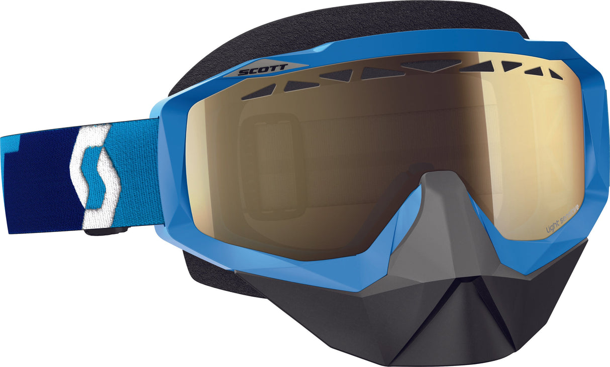 SCOTT Hustle Snocross Goggle Blue W/L.S. Bronze Chrome Lens 246439-0003245