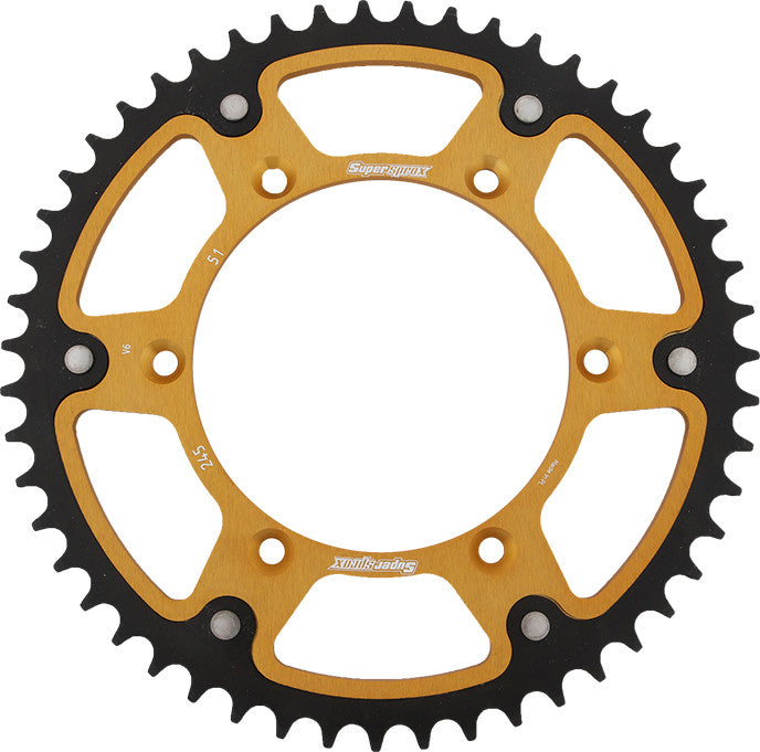 SUPERSPROX Rear Stealth Sprocket Alu/Stl 51t-520 Gld Yam RST-245-51-GLD