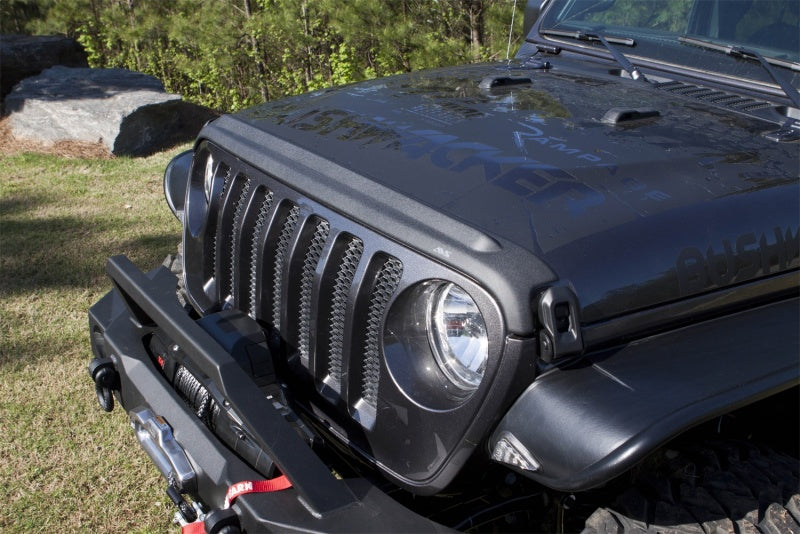 AVS 2018+ Jeep Wrangler (JL) 2dr/4dr Aeroskin II Textured Low Profile Hood Shield - Black 436148