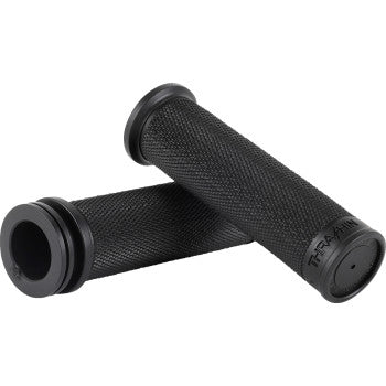 THRASHIN SUPPLY Grips - Moto - 1" - Slim - Black. Fits all Harley bikes with 1" bars. TSC-2711-1