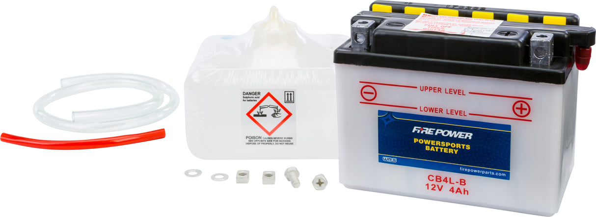 FIRE POWER Battery W/Acid Cb4l-B 12v Heavy Duty CB4L-B